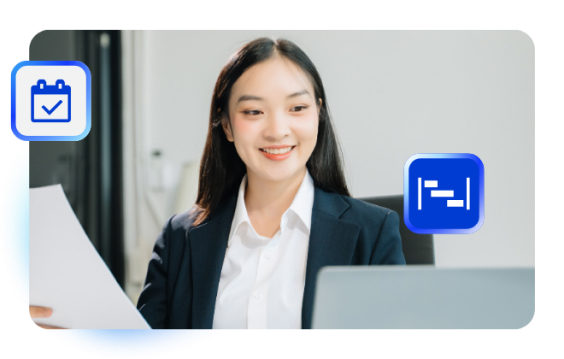 Professional reviewing project documents