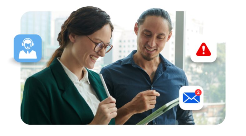 Support agent handling tickets in OASYS Helpdesk