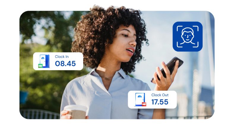 Employee using the OASYS HR self-service app